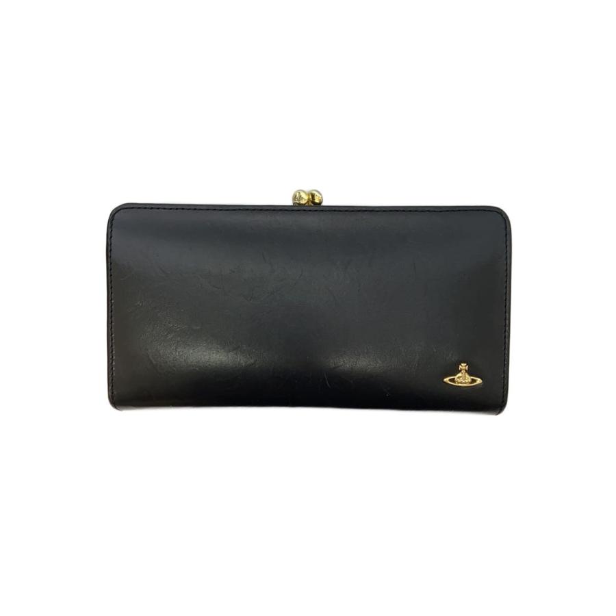 Vivienne Westwood◇長財布/ブラック/レディース/がま口 : セカンド