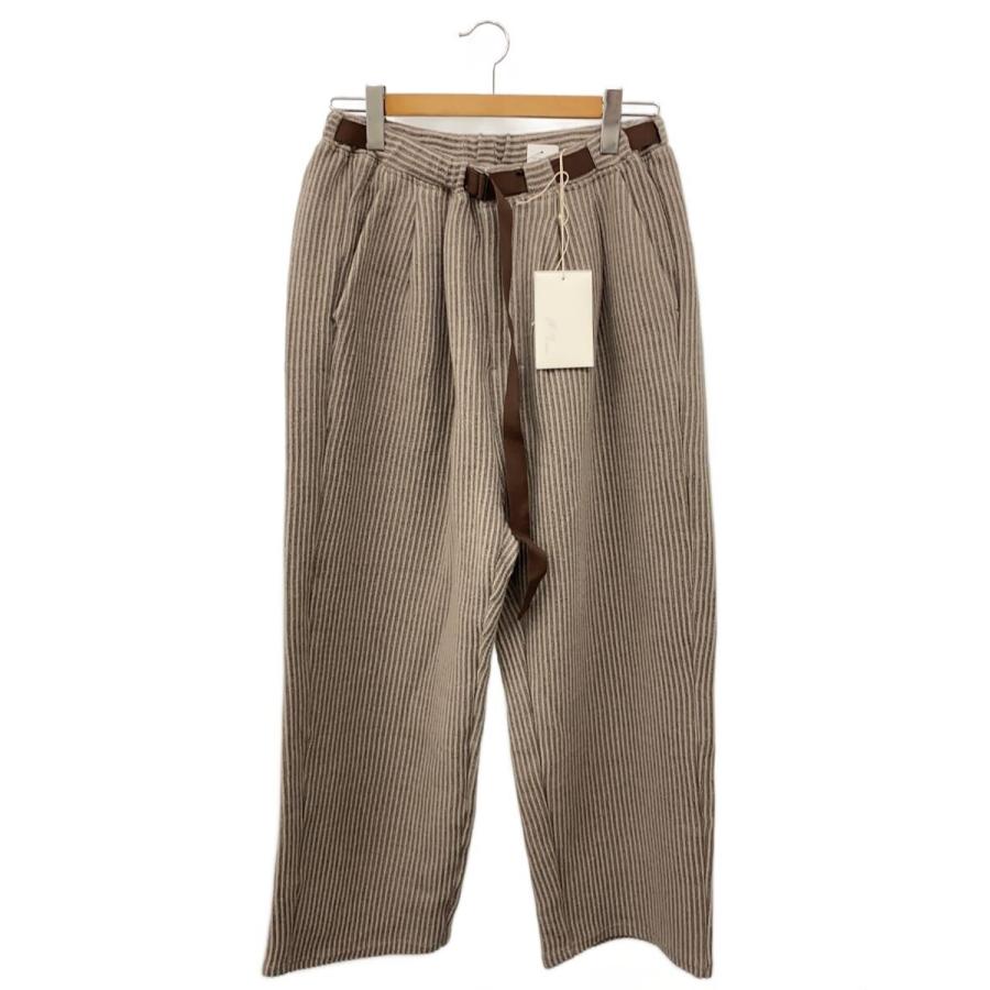 ANCELLM◇WOOLCORD BELTLESS SLACKS/ボトム/2/ウール/BRW/ANC-PT85-B