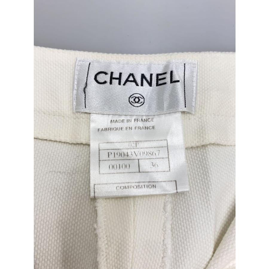 CHANEL◇02P/ボトム/36/コットン/ホワイト/P19043V09867/シャネル
