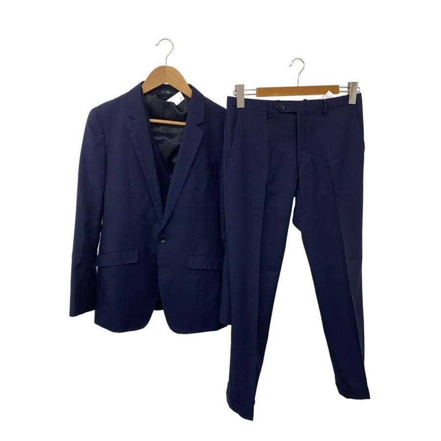 SUIT SELECT◇2Bスーツ/Y5/ウール/ネイビー/千鳥格子/3ピース/スーツ