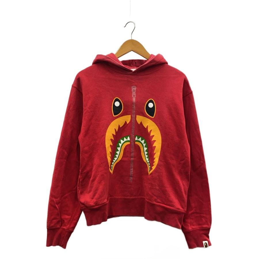 A BATHING APE◇90-00s頃/シャークパーカー/S/コットン/レッド/ア 
