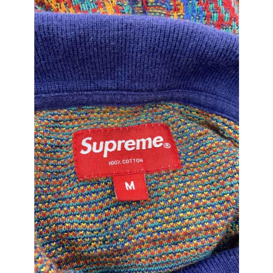 Supreme◇Patchwork Knit Zip Up Polo/ポロシャツ/M/コットン/マルチ