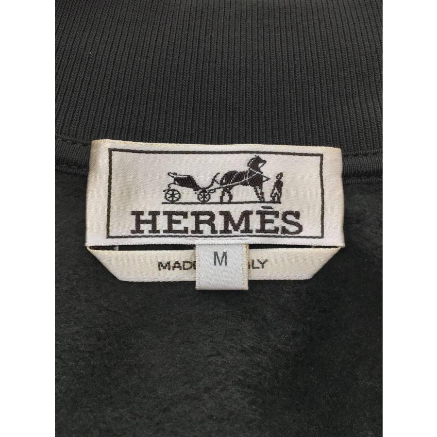 HERMES◇QUATERB H/ジャケット/M/コットン/グレー/無地/エルメス