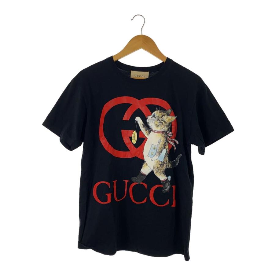 極美品】グッチ半袖TシャツブラックハワイコットンマルチカラーS
