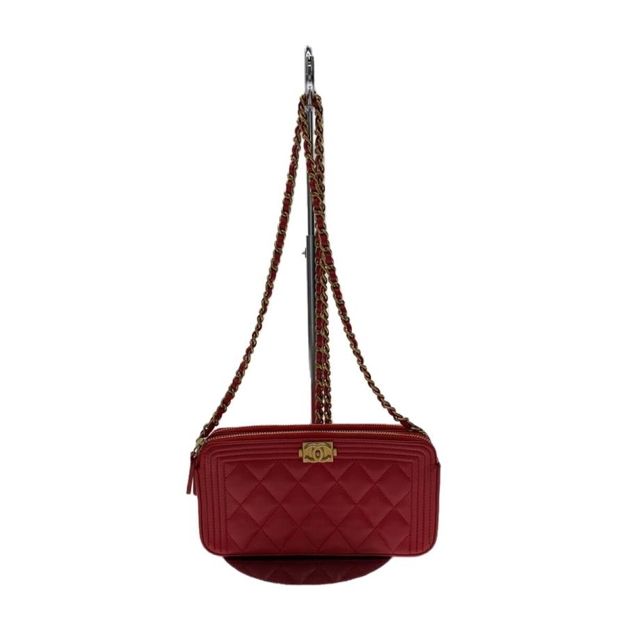CHANEL◇チェーンウォレット_ボーイシャネル_ラムスキン_PNK/羊革