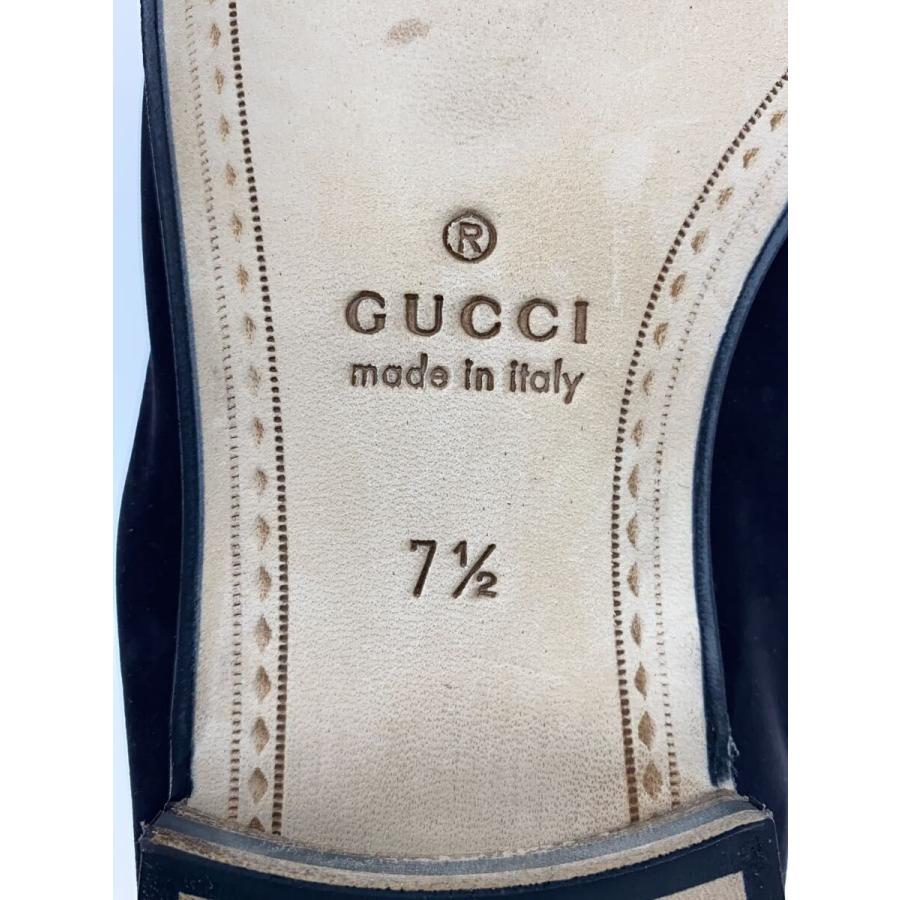 GUCCI◆ローファー/UK7.5/BLK/スウェード//_4