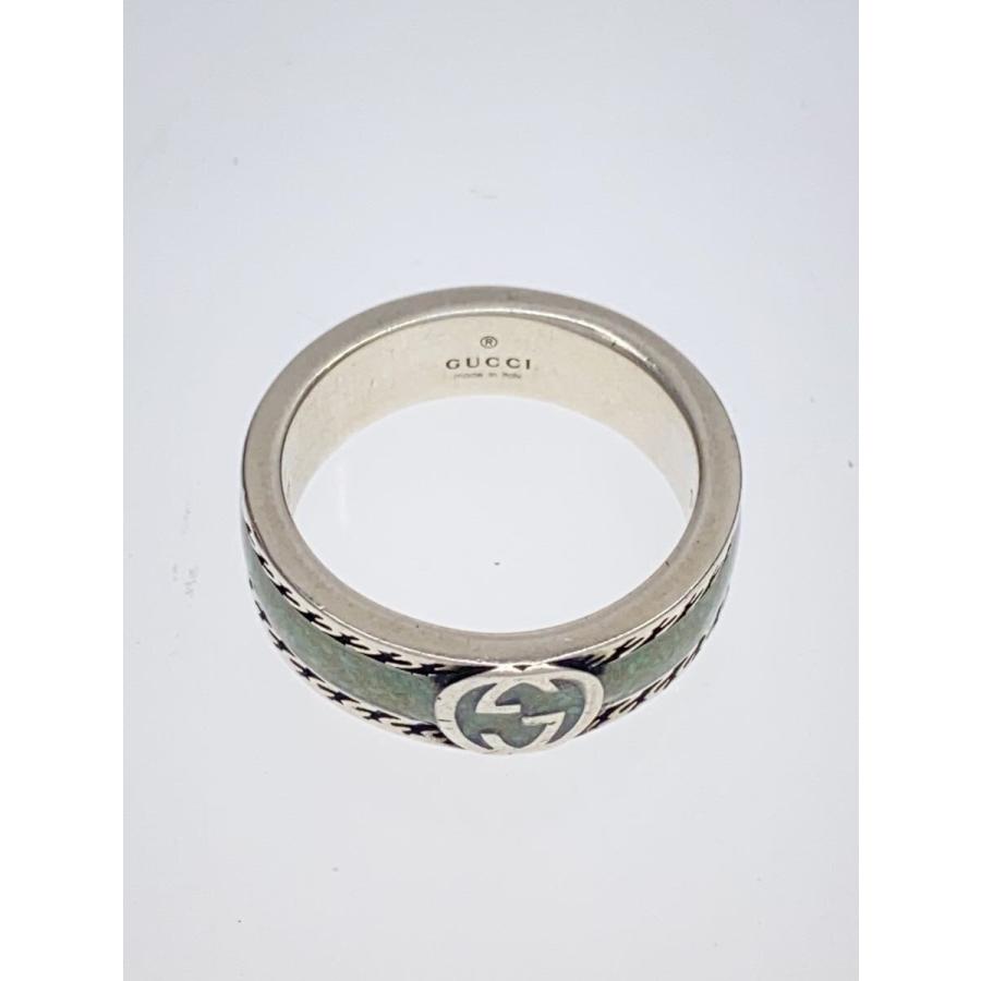 GUCCI◆インターロッキングGリング/リング/SV925/17号/グリーン/メンズ/グッチ//_2