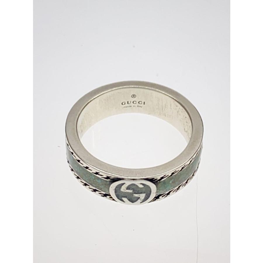 GUCCI◆インターロッキングGリング/リング/SV925/17号/グリーン/メンズ/グッチ//_2