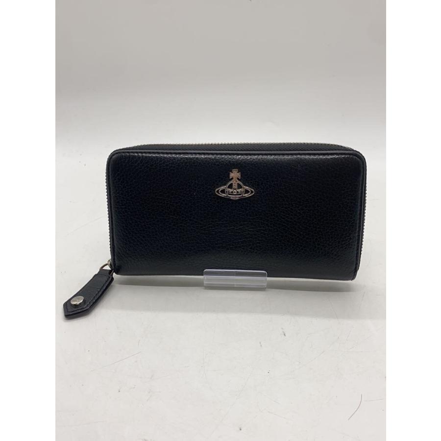 Vivienne Westwood◇長財布/レザー/ラウンドファスナー/ビッグオーブ 