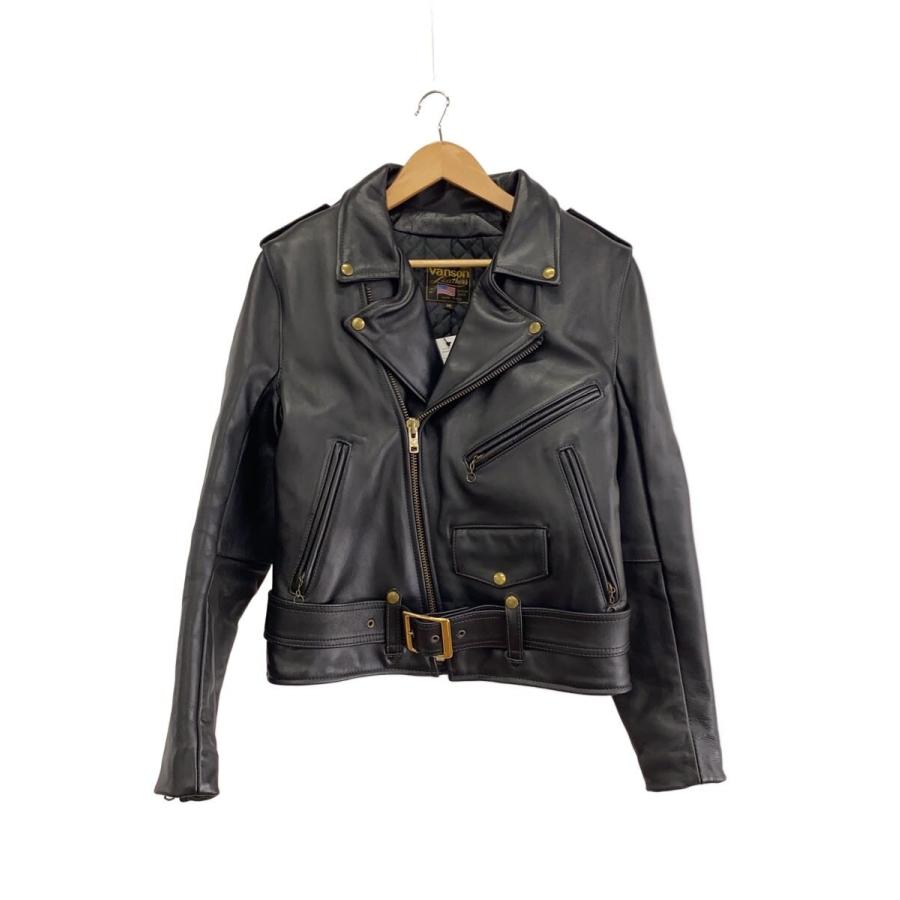 VANSON バンソン C2 ダブルライダース C2R 38 BLK VANSON◇ダブルライダースジャケット/38/レザー/BLK/C2 : セカンド