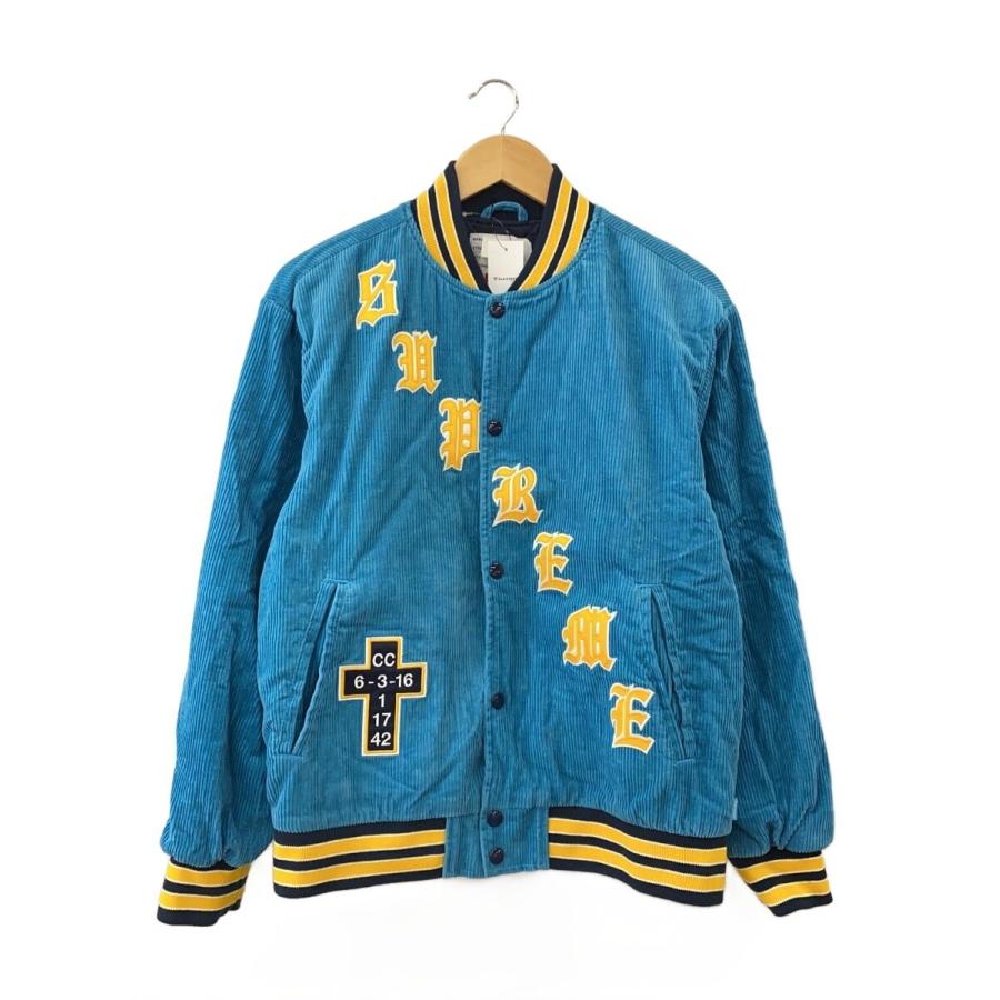Supreme◇スタジャン/S/コットン/BLU : セカンドストリートYahoo!店