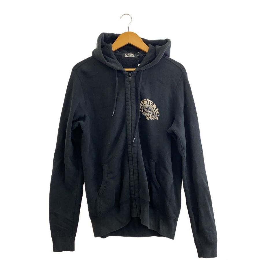 HYSTERIC GLAMOUR◇ジップパーカー/L/コットン/BLK/4CF-1613