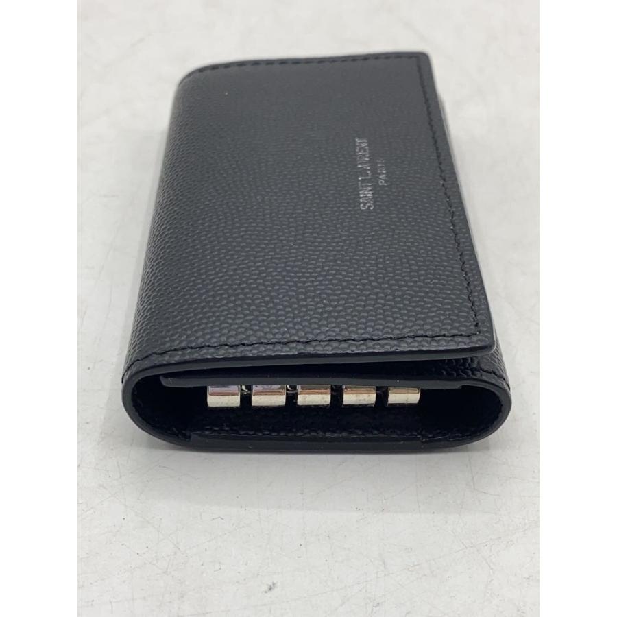 SAINT LAURENT◇キーケース/レザー/BLK/無地/メンズ/685557