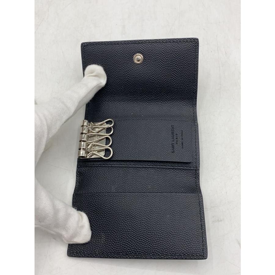 SAINT LAURENT◇キーケース/レザー/BLK/無地/メンズ/685557