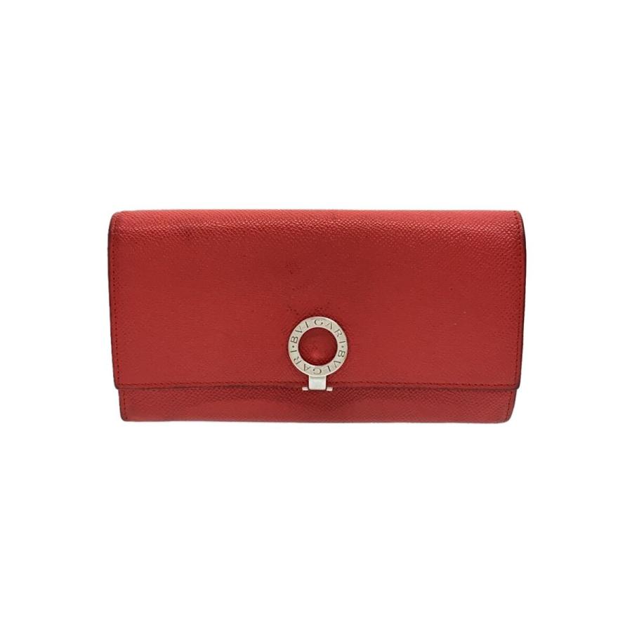 BVLGARI◇長財布/レザー/RED/無地/レディース/37681// : セカンド 