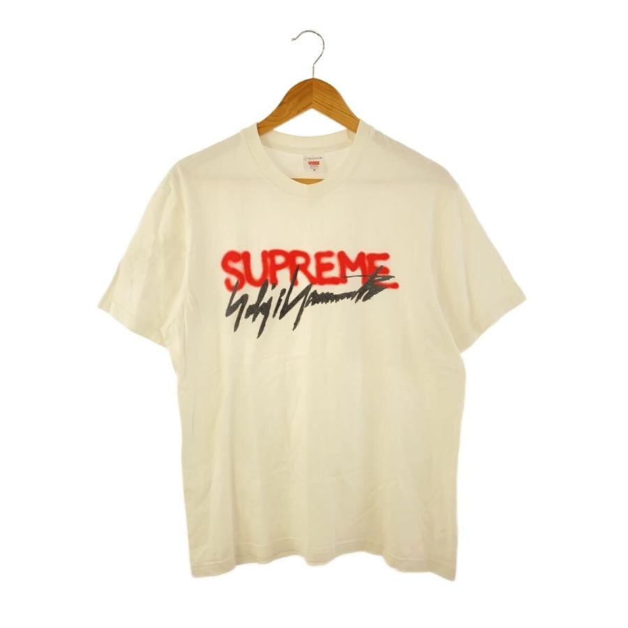 Supreme◇×Yohji Yamamoto Logo Tee/Tシャツ/M/コットン/WHT/プリント
