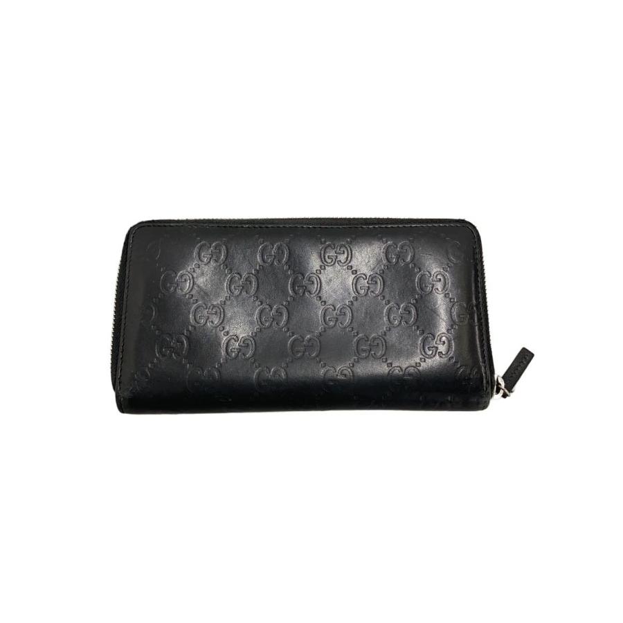 GUCCI◇長財布_アヴェル_グッチシマ/レザー/BLK/メンズ// : セカンド