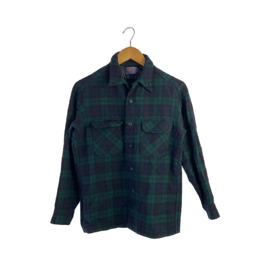 PENDLETON◇ペンドルトン/70s/長袖シャツ/M/ウール/グリーン/緑 PENDLETON◇ペンドルトン/70s/長袖シャツ/M/ウール/グリーン/緑