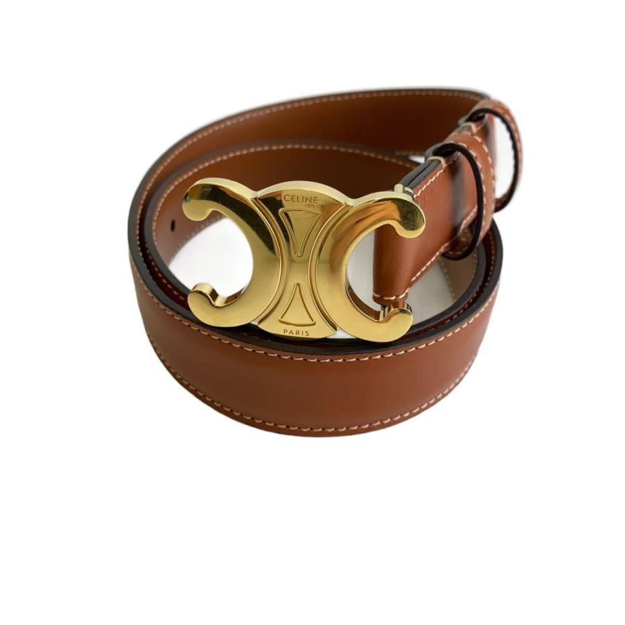 CELINE◇セリーヌ/ベルト/レザー/BRW/レディース/F-NE-3203/トリオンフ
