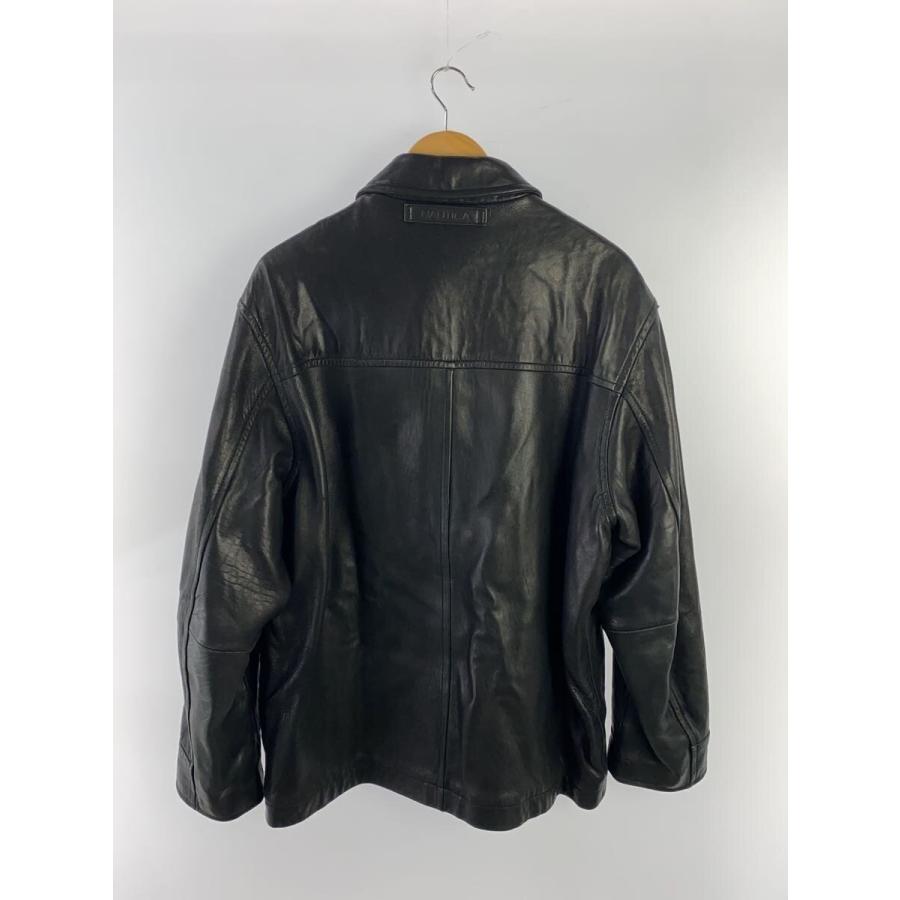 【牛革】NAUTICA レザージャケット 黒 42 ライダースジャケット NAUTICA◇レザージャケット・ブルゾン/42/レザー/BLK : セカンド