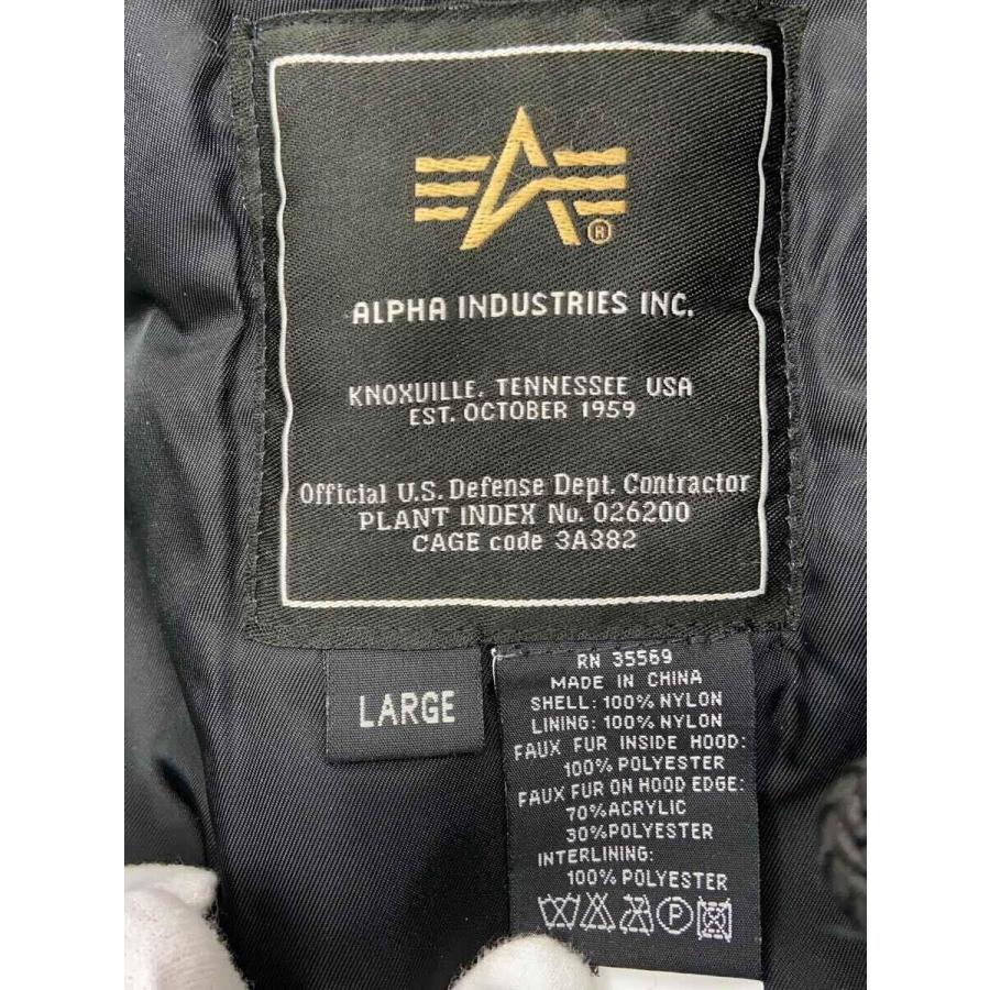 ALPHA INDUSTRIES◆N-3b/コストコ/フライトジャケット/L/ナイロン/BLK｜ssol-shopping｜03