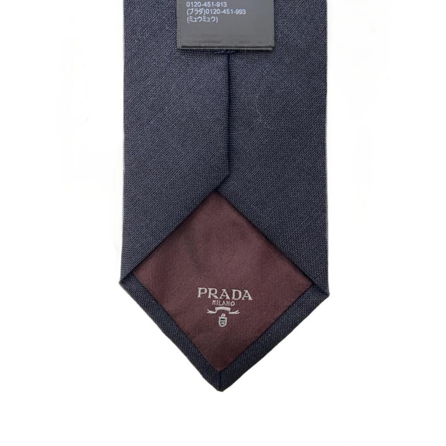 PRADA ブラック ネクタイ　バイカラー PRADA プラダ リナイロン ギャバジン ネクタイ BLACK (PRADA/ネクタイ