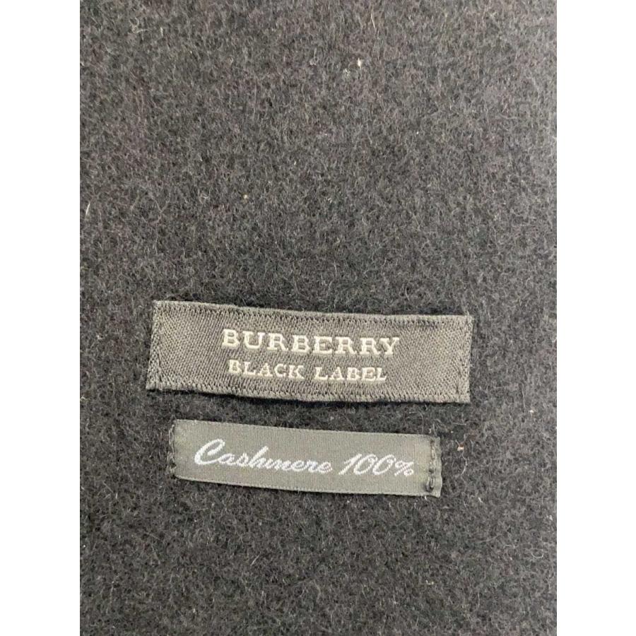 【19871224】ブラックレーベル カシミアマフラー BURBERRY BLACK LABEL◇マフラー/カシミア/BLK/無地/メンズ BURBERRY