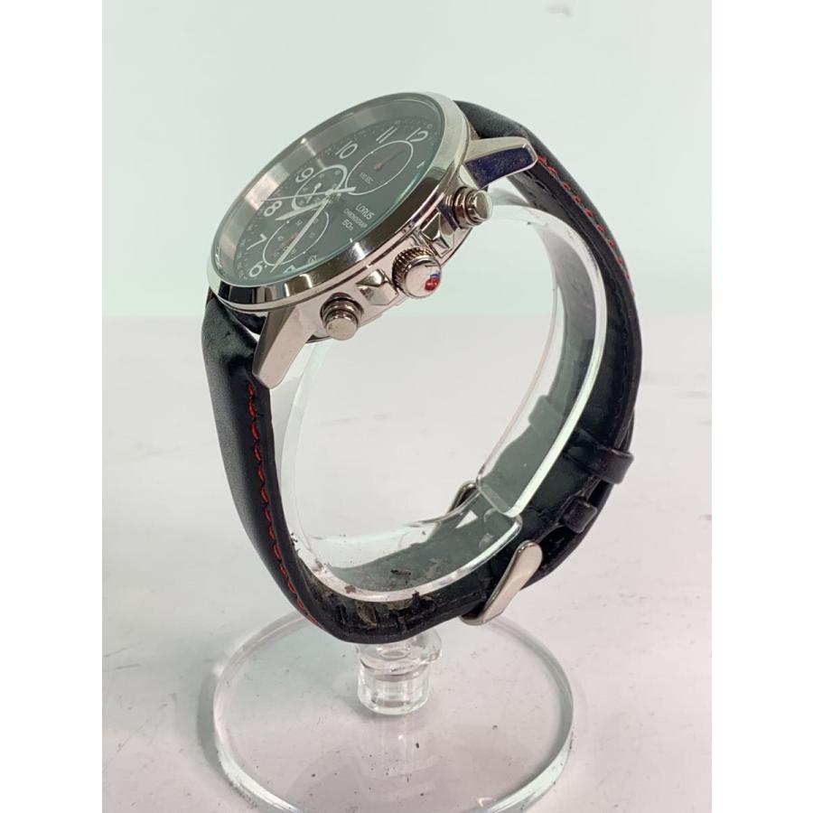 LORUS◇クォーツ腕時計/アナログ/レザー/BLK/BLK/VD57-X114