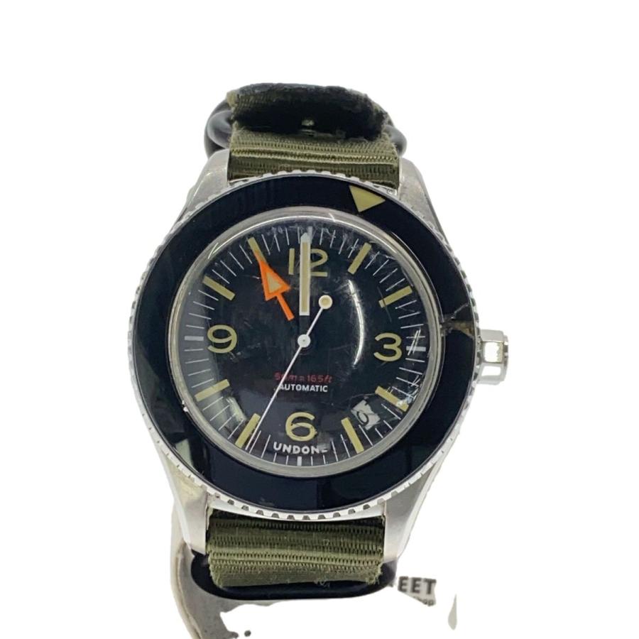 UNDONE◇BASECAMP/自動巻腕時計/アナログ/--/BLK/KHK/傷有 : セカンド