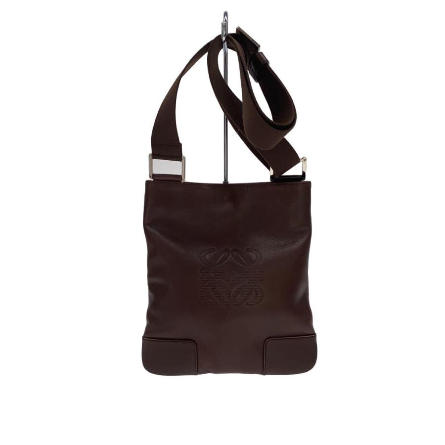 LOEWE ブラウン レザー スマホショルダーバッグ LOEWE(ロエベ) ショルダーバッグ美品 エレファント ポケット ブラウン