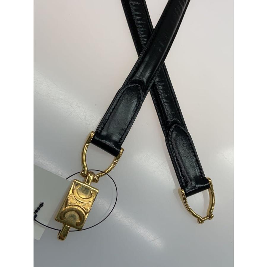 CELINE◇トリオンフベルト/レザー/BLK/レディース/S-NE-4262/黒