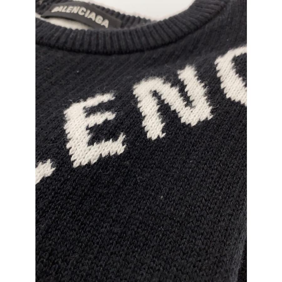 BALENCIAGA◇ニット・セーター(厚手)/M/コットン/BLK/総柄/576307 