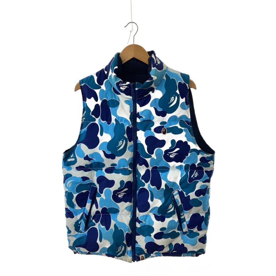 A BATHING APE / ダウンベスト/XL/ポリエステル/WHT/カモフラ/001DNJ801010M// A BATHING APE◇ダウンベスト/L/ポリエステル/BLU/カモフラ