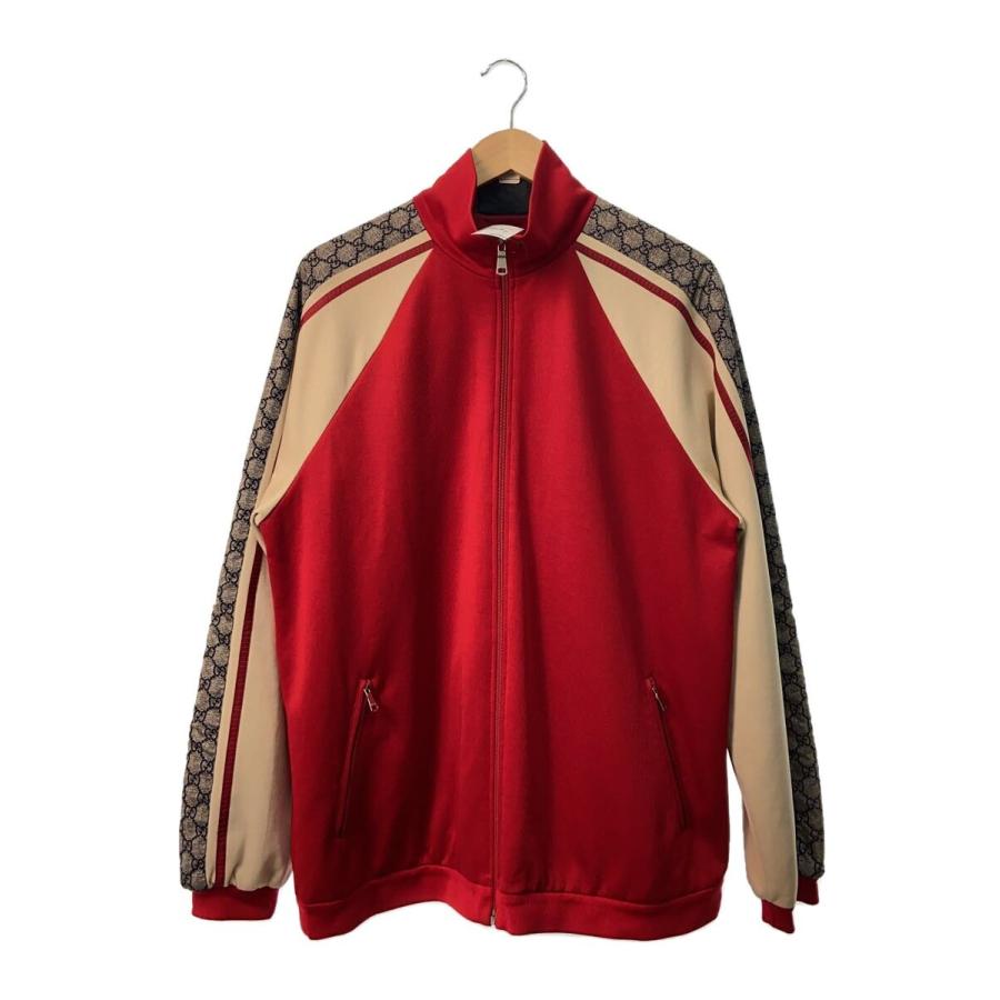 GUCCI◇ジャケット/M/ポリエステル/RED/グッチ/レッド/赤/ジャージ