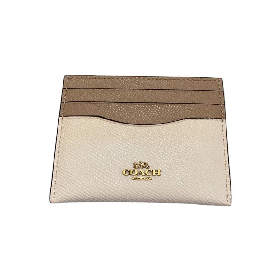 コーチ ケース カードケース 3コンパートメント マルチカラー レザー COACH◇カードケース_カラーブロック_コンビレザー/レザー/マルチ