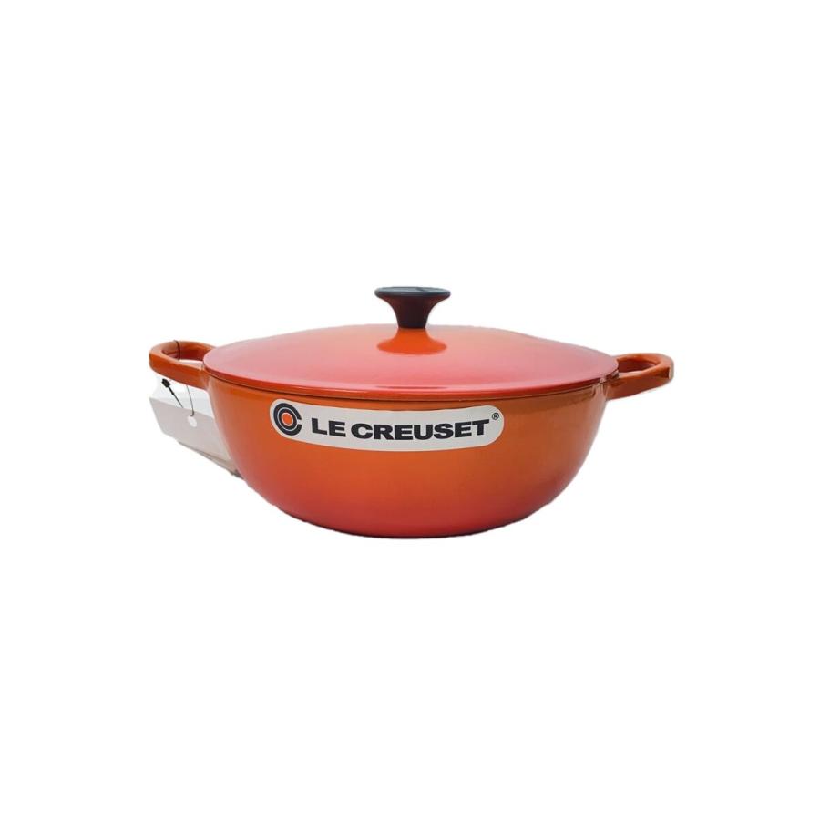 LE CREUSET◇鍋/サイズ:22cm/ORN/ルクルーゼ/オレンジ/ : セカンド