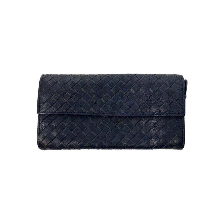 Bottega Veneta 長財布 ネイビー BOTTEGA VENETA◇長財布/レザー/NVY/メンズ/ボッテガヴェネタ/ネイビー