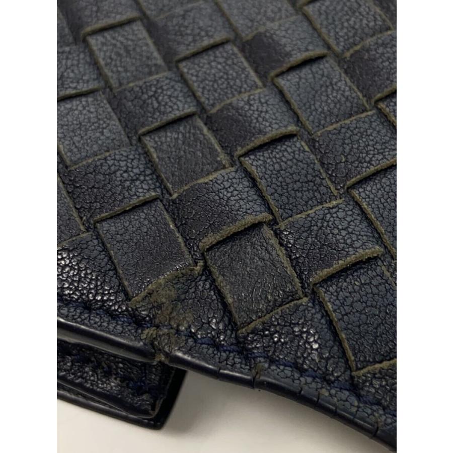 BOTTEGA VENETA◇長財布/レザー/NVY/メンズ/ボッテガヴェネタ/ネイビー