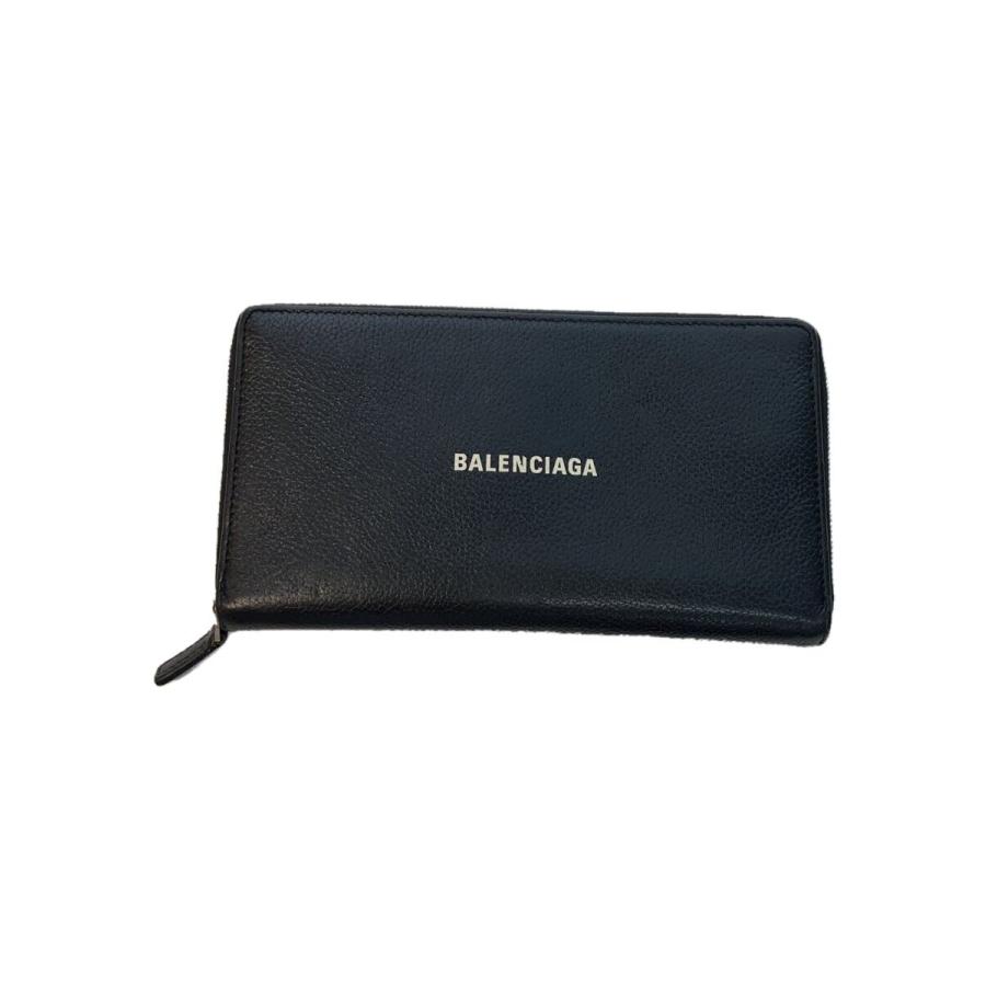 BALENCIAGA◇長財布/レザー/BLK/メンズ/594317/バレンシアガ/ブラック