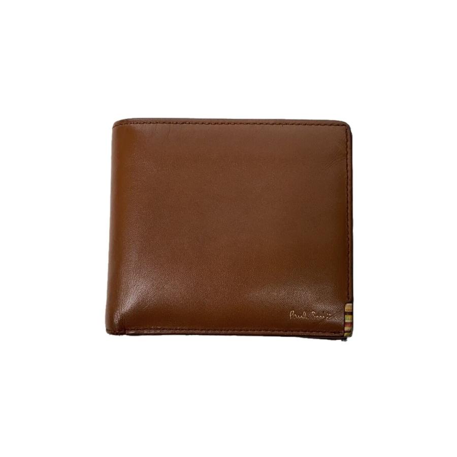 Paul Smith◇2つ折り財布/レザー/BRW/無地/メンズ/ポールスミス