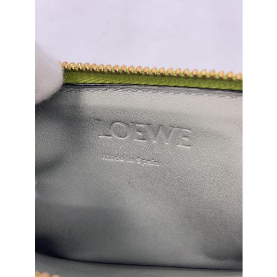 LOEWE◇3つ折り財布/ロエベ/グリーン/縁/レザー/GRN/レディース/カード