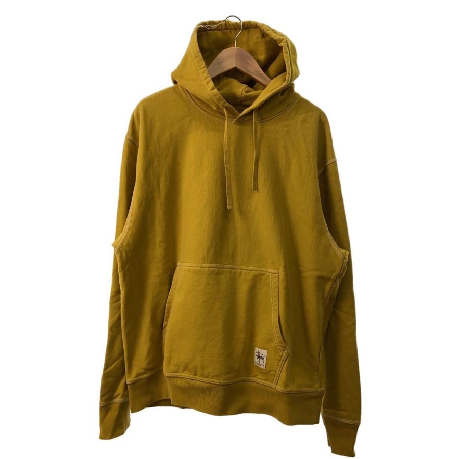 STUSSY◇パーカー/L/コットン/ステューシー/黄色/イエロー/裏起毛/YLW