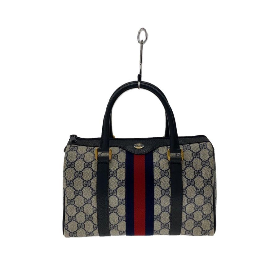 GUCCI◇オールドグッチ GGプラス シェリーライン/ハンドバッグ/PVC/NVY 