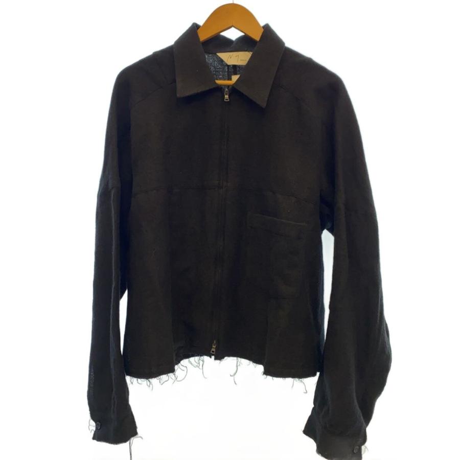 ANCELLM◇25AW/SHRINK WOOL SHORT ZIPUP SHIRT JACKET/1/BLK/ANC-SH68