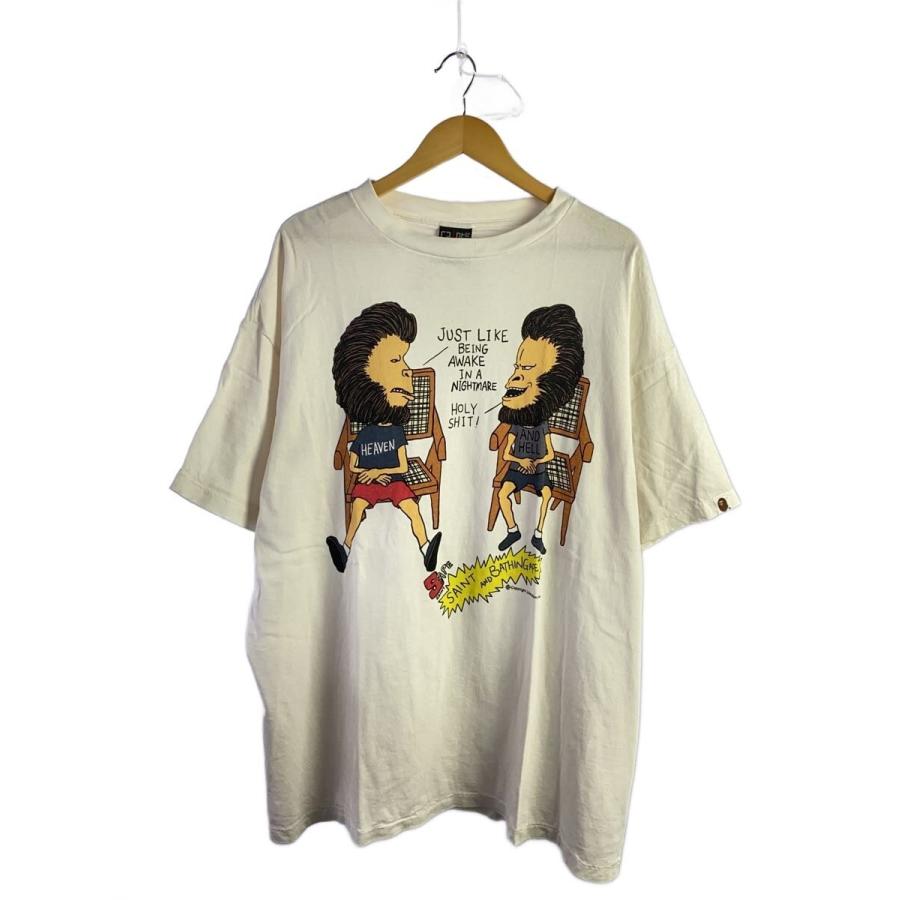 SAINT MICHAEL◇Tシャツ/--/コットン/WHT/SM-S23-0000-110/ABATHINGAPE