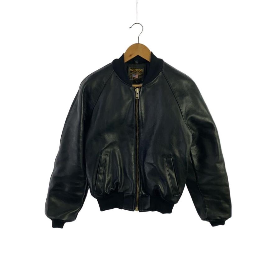 VANSON◇レザージャケット・ブルゾン/TJ/チームジャケット//袖ヨゴレ有
