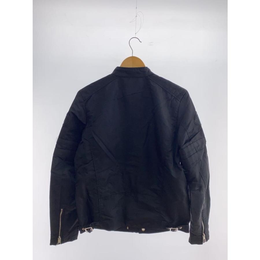 DIESEL◇RAEZA/シングルライダースジャケット/S/ナイロン/BLK/無地