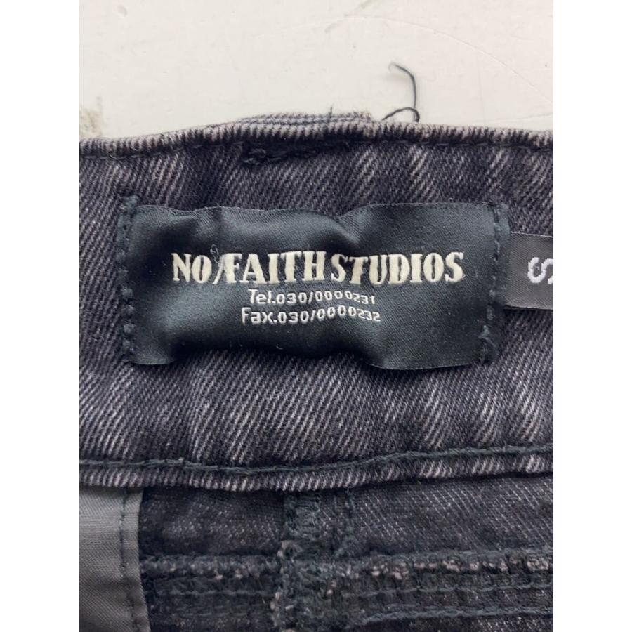 NO/FAITH STUDIOS◇ストレートパンツ/S/デニム/BLK/無地// : セカンド