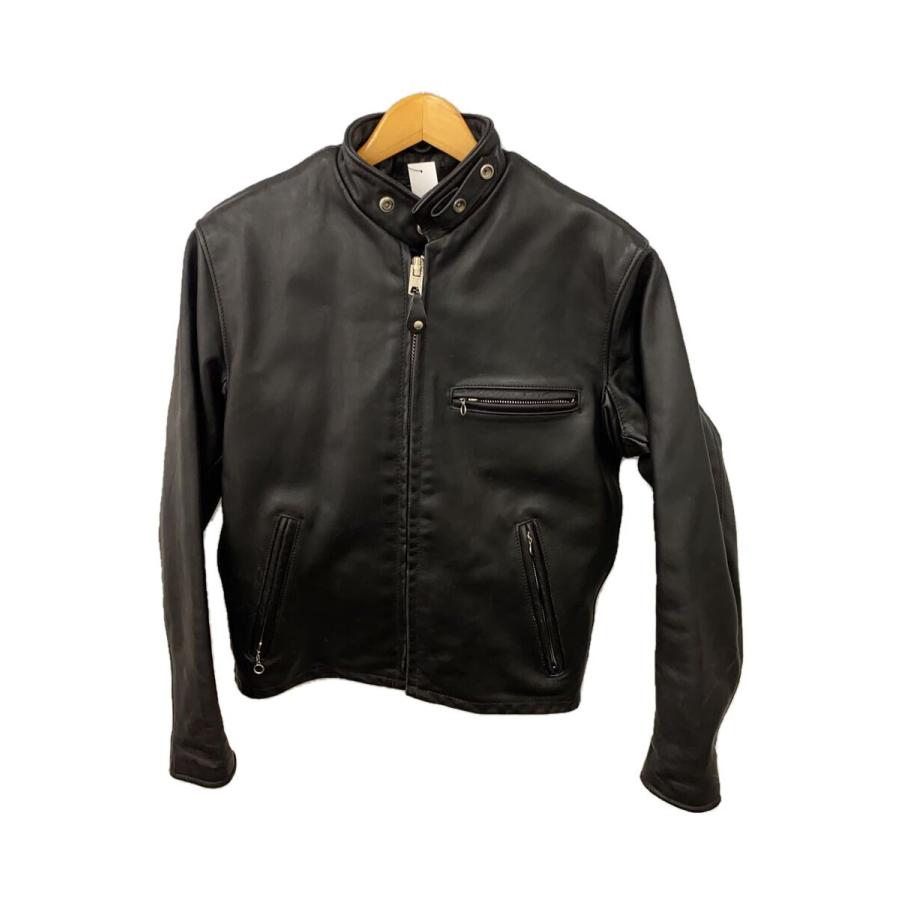 Schott◇シングルライダースジャケット/ボアフリースライナー付き/36