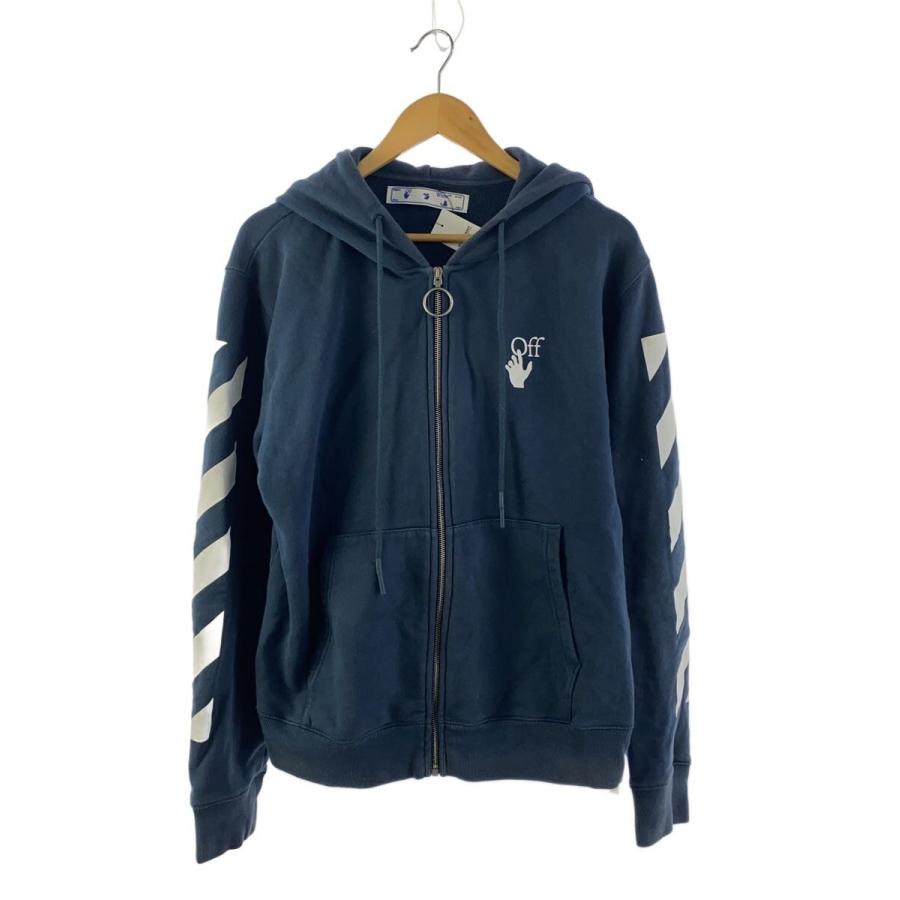 OFF-WHITE◇ジップパーカー/L/コットン/NVY/OMBE001F20FLE007